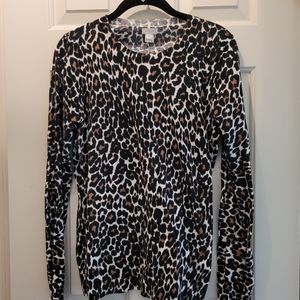 J Crew Cotton Sweater Leopard Print - S